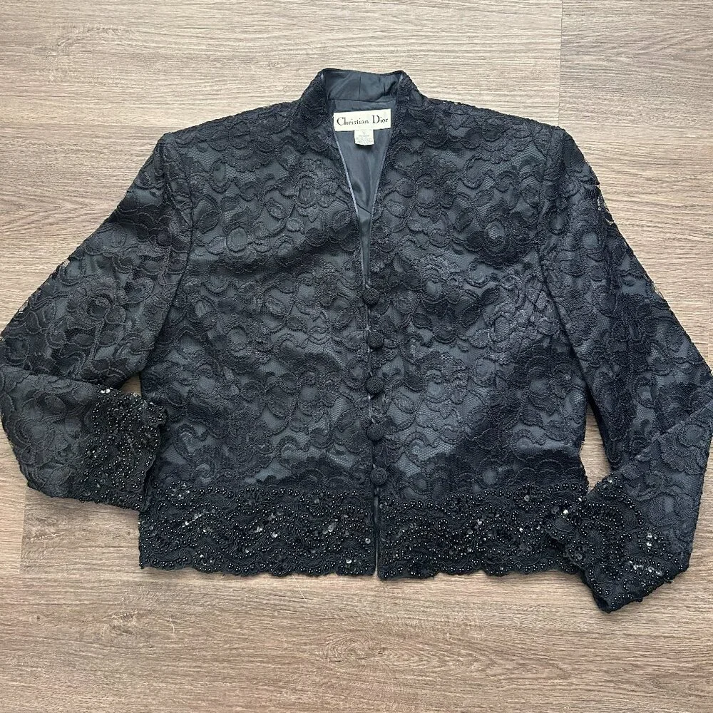 Vintage Christian Dior Lace Beaded Jacket